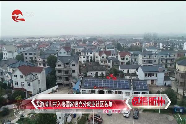 龙游浦山村入选国家级充分就业社区名单